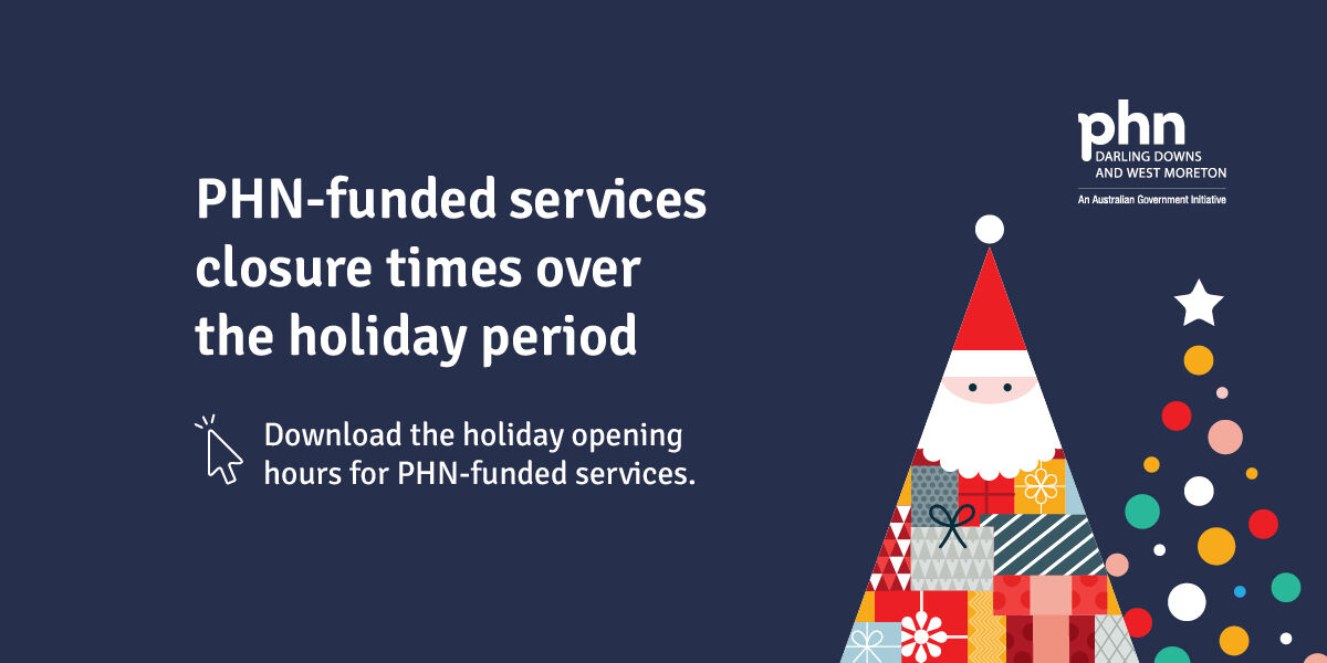 PHN-funded services closure times over the holiday period 2025/2026 Image